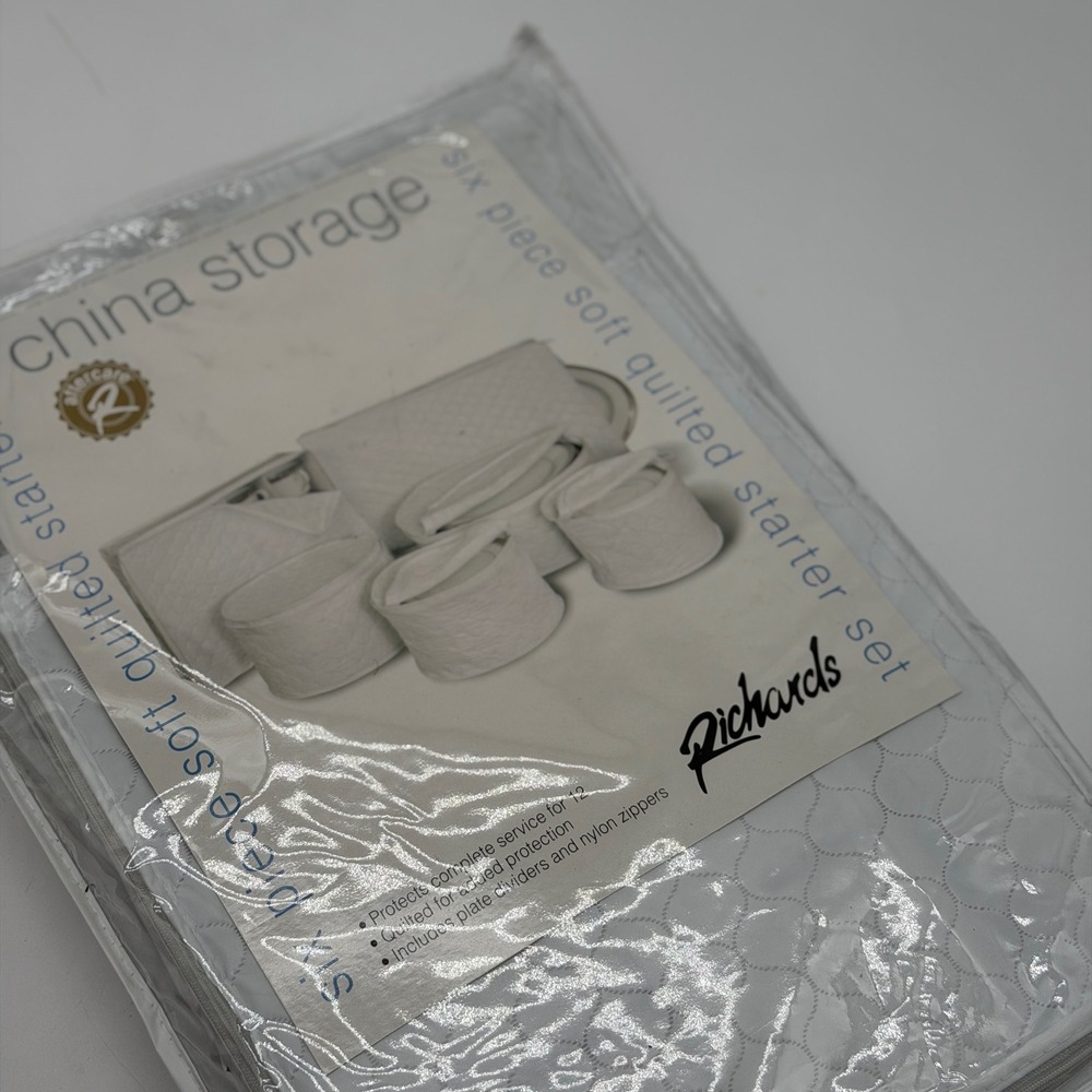 Richards Homewares 6 Piece Soft Quilted China Storage Starter Set White 1050